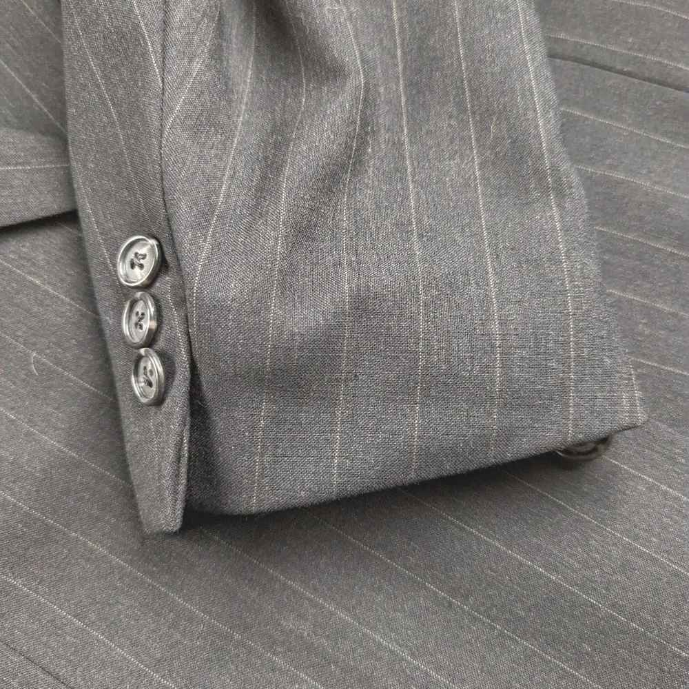 Givenchy Oversized Pinstripe Suit Blazer Jacket in Black and Tan Size 14